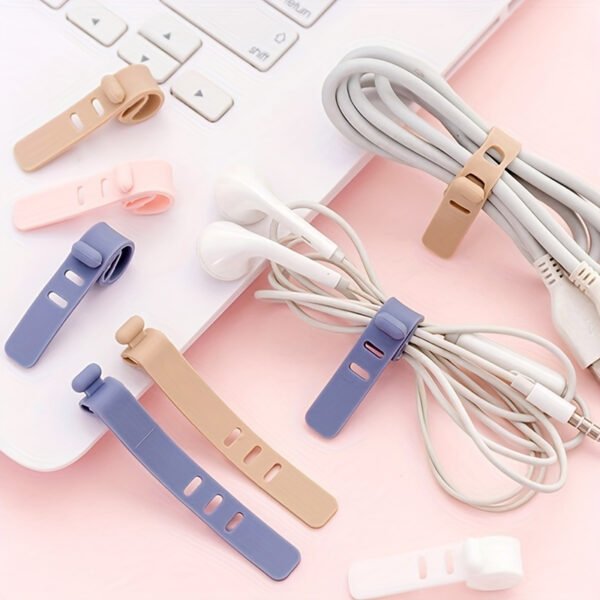 2pcs Reusable Silicone Cable Organizer Ties