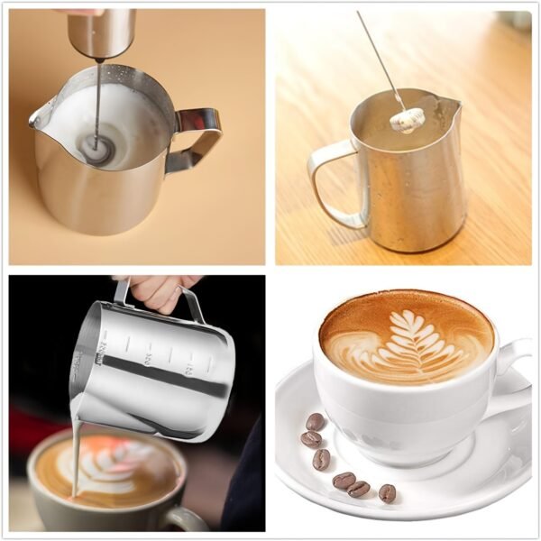 3604bde9-fdd7-4515-a9c6-7cb16bbdff2f.jpg Rechargeable Stainless Steel Milk Frother 2 Speeds for Latte Cappuccino Espresso Home And Barista Use