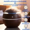USB Mini Wood Grain Round Hollow 7-Color Ball Aroma Diffuser Humidifier