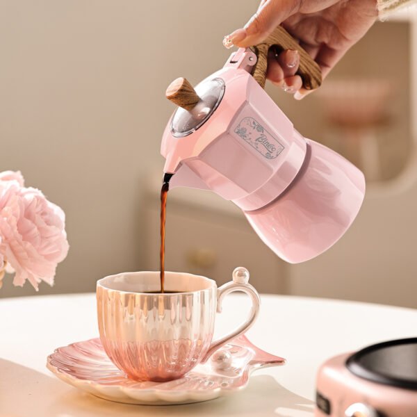 Bincoo Professional Pink/Black Dual Valve Moka Pot
