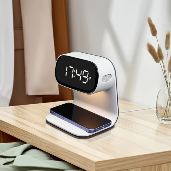 1pc New Multifunctional LED Warm Light Night Light Alarm Clock