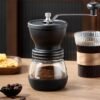 1pc Simple Black Practical Round Handheld Manual Coffee Grinder