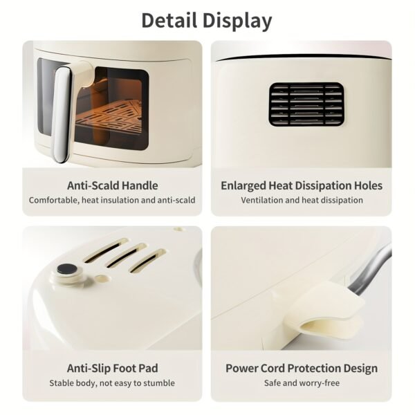 Compact Storage Air Fryer (Includes 10 Fryer Papers & Visual Window)
