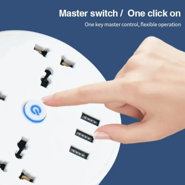 9666e0f1f38e4660be2a8b5eb35949c9-goods.png Power Socket 2500W 10A with 3 USB Super Charge Ports Extensions