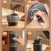 2-In-1 Mini Portable Coffee Maker with Built-In Grinder