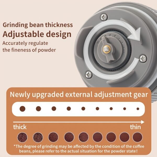 2-In-1 Mini Portable Coffee Maker with Built-In Grinder