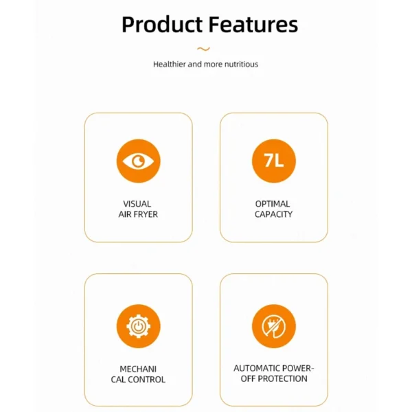 7L Visual Air Fryer (Stainless Steel Design)
