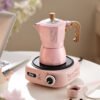 Bincoo Professional Pink/Black Dual Valve Moka Pot