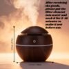 USB Mini Wood Grain Round Hollow 7-Color Ball Aroma Diffuser Humidifier