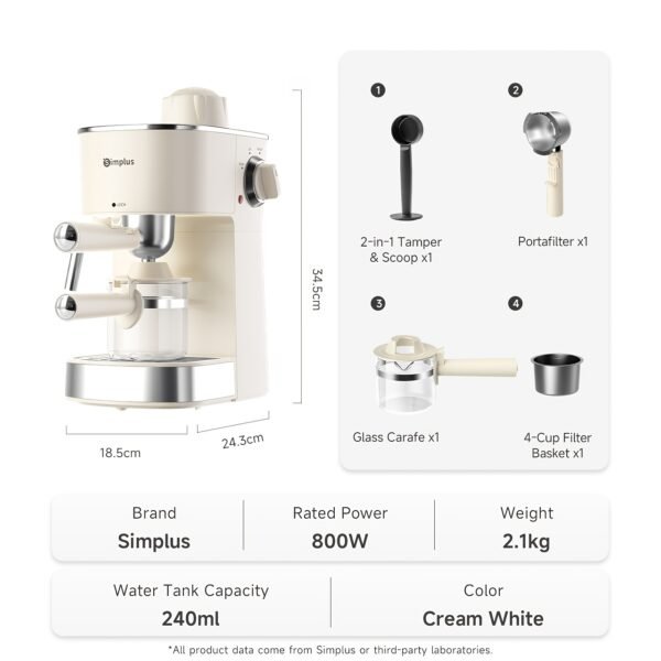 Simplus Italian Semi-Automatic Coffee Machine