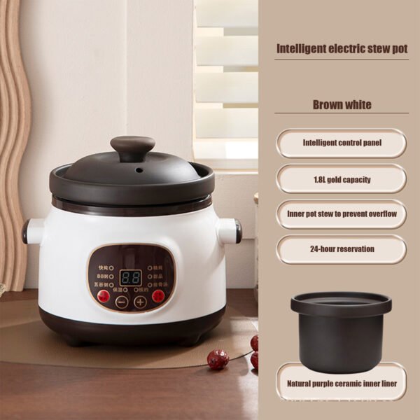 d5827686a0a14875a864833b3e5b2765-goods.jpeg 1. 8L Electric Slow Cooker Automatic Electric Stew Pot with Timer Ceramic Inner Pot