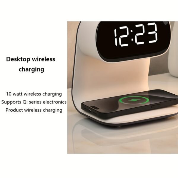 1pc New Multifunctional LED Warm Light Night Light Alarm Clock