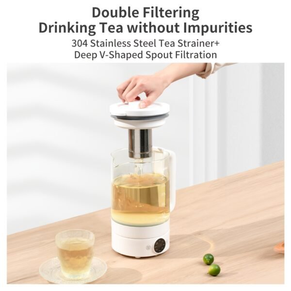 1.5L Multi-Function Health Kettle with 24-Hour Timer & Water Bath Stewing